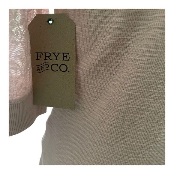 Frye and Co. Sepia Rose Round Neck 3/4 Pullover Sleeve Lace  Blouse - Medium NWT - Picture 9 of 12